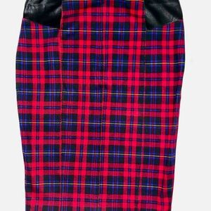 Red and Blue Plaid Skirt